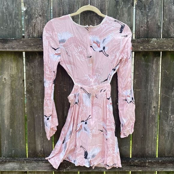 Forever 21 Pink Crane Cut Out Mini Dress | M - Picture 4 of 4